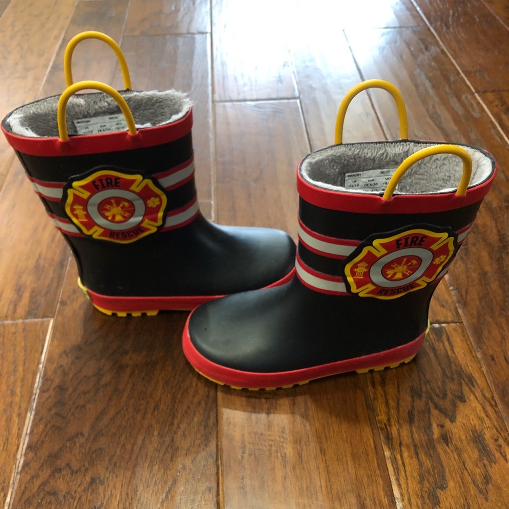 Western Chief Black Red Fire Rescue Rain boots 11/12